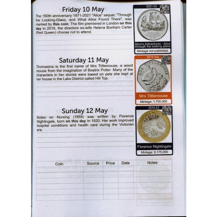 Coin Diary inside a.jpg UK Coin Diary 2024 - larger print - Token Publishing Shop